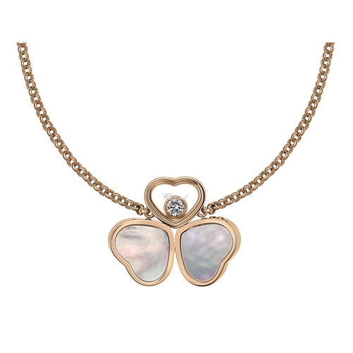 Chopard Jewelry - Happy Hearts Ethical Rose Gold Mother of Pearl & Diamond Layered Hearts Necklace (Copy) | Manfredi Jewels