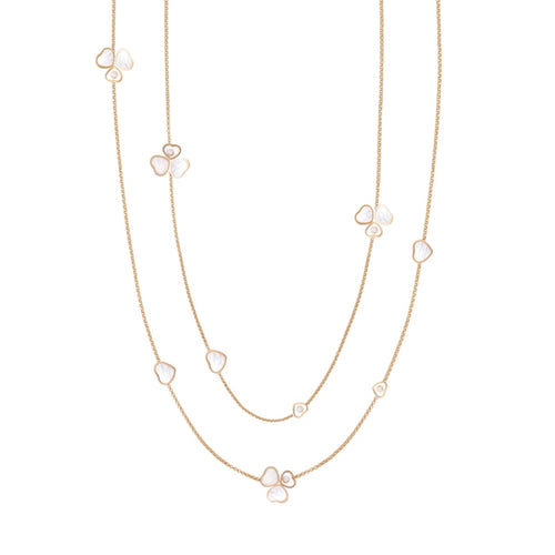 Chopard Jewelry - Happy Hearts Ethical Rose Gold Mother of Pearl & Diamond Layered Hearts Necklace (Copy) | Manfredi Jewels