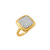 Doves Jewelry - Byzantine 18K Yellow Gold Diamond Pavé Ring | Manfredi Jewels