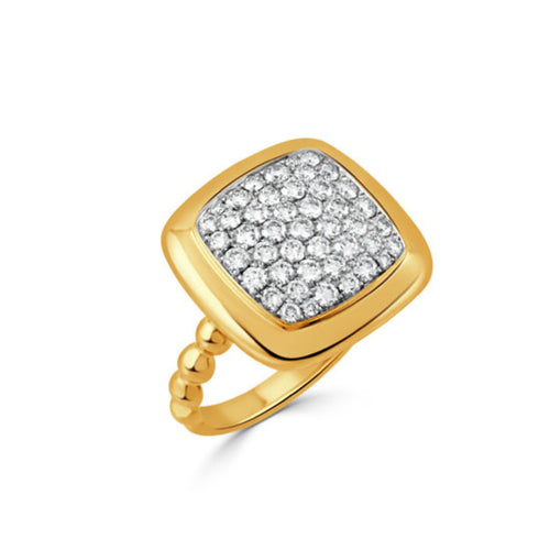 Doves Jewelry - Byzantine 18K Yellow Gold Diamond Pavé Ring | Manfredi Jewels