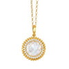 Doves Jewelry - Celestia 18K Yellow Gold Satin Mother of Pearl & Diamond Sun Pendant Necklace | Manfredi Jewels