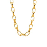 Doves Jewelry - Fancy 18K Yellow Gold Box Big Link Chain Necklace | Manfredi Jewels