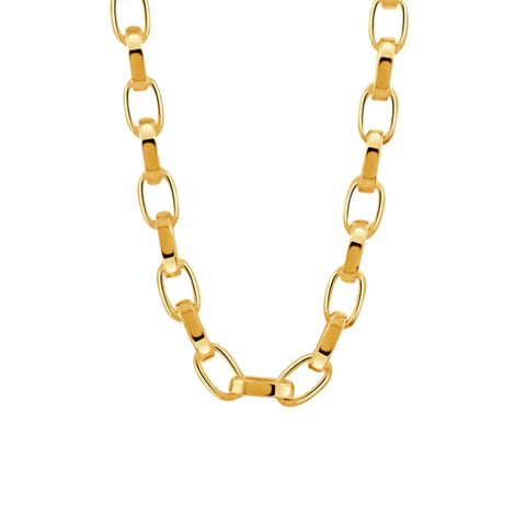 Fancy 18K Yellow Gold Box Large Link Chain Necklace