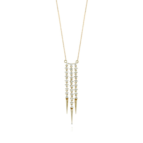 Doves Jewelry - Fashion 18K Yellow Gold Diamond Multi Drop Necklace | Manfredi Jewels