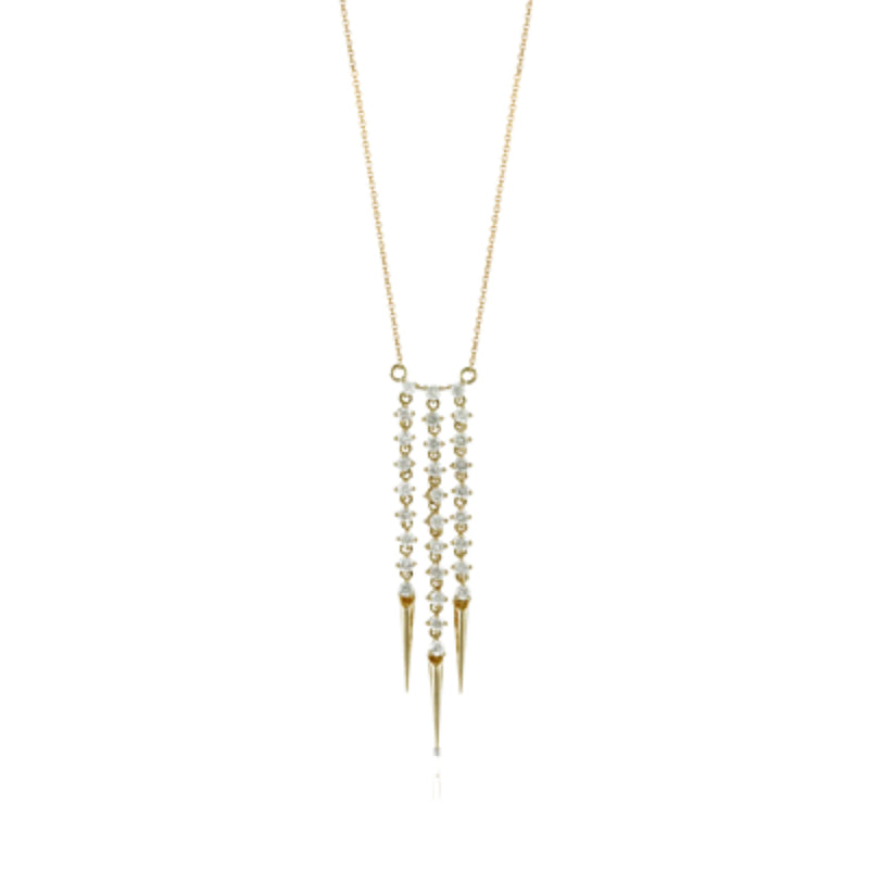 Doves Jewelry - Fashion 18K Yellow Gold Diamond Multi Drop Necklace | Manfredi Jewels