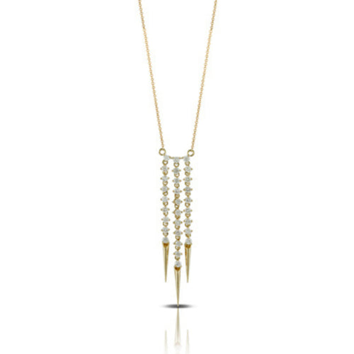 Doves Jewelry - Fashion 18K Yellow Gold Diamond Multi Drop Necklace | Manfredi Jewels