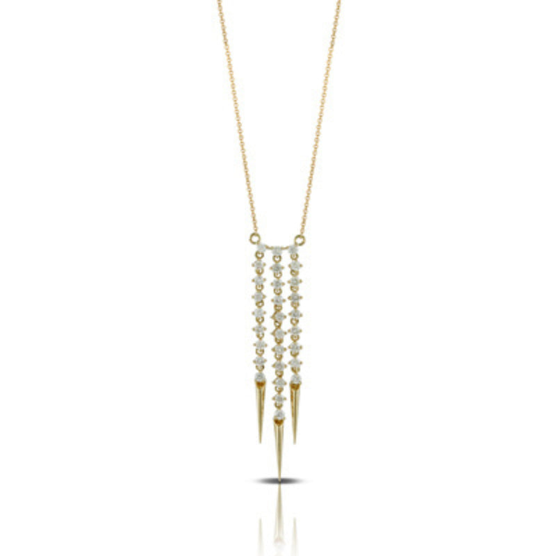 Doves Jewelry - Fashion 18K Yellow Gold Diamond Multi Drop Necklace | Manfredi Jewels