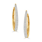 Doves Jewelry - Fashion 18K Yellow & White Gold Two Tone Diamond Pavé Hoop Earrings | Manfredi Jewels