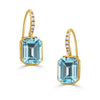 Doves Jewelry - Sky Blue 18K Yellow Gold Blue Topaz Diamond Earrings | Manfredi Jewels