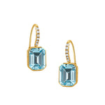 Doves Jewelry - Sky Blue 18K Yellow Gold Blue Topaz Diamond Earrings | Manfredi Jewels