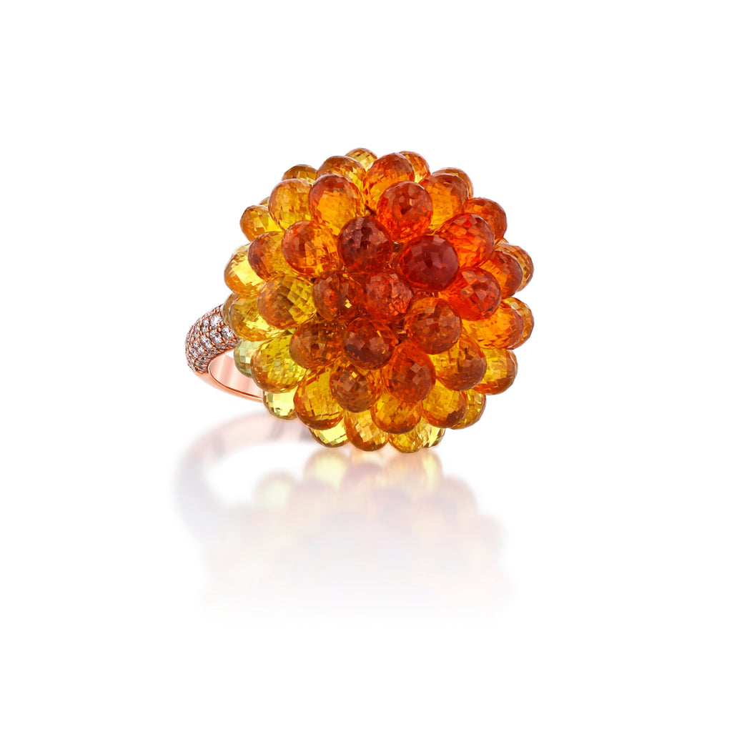 Estate Jewelry Chopard Copacabana Yellow orange Sapphire Ring Manfredi Jewels