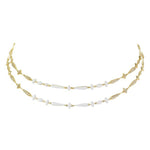 Etho Maria Jewelry - Noble 18K Yellow Gold Brown Diamond and White Ceramic Double Row Necklace | Manfredi Jewels