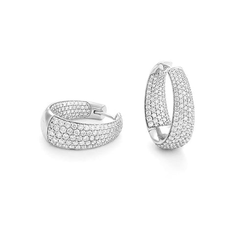 Classics 14K White Gold 3.30 ct Diamond Pavé Huggie Earrings