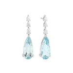 Facet Barcelona Jewelry - Red Carpet 18K White Gold 6.54 ct Aquamarine & Diamond Drop Earrings | Manfredi Jewels