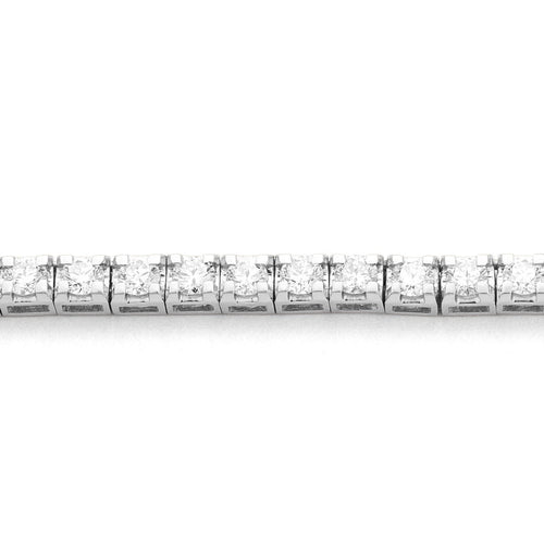 Facet Barcelona Jewelry - Tennis 14K White Gold 15.75 Inches 8.90 ct Diamond Straight Line Chocker Necklace | Manfredi Jewels