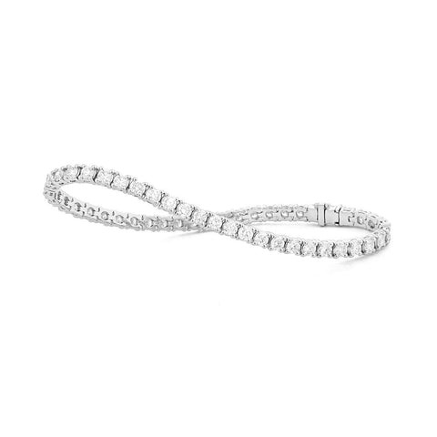 Tennis 14K White Gold 7 ct Diamond Riviere Bracelet