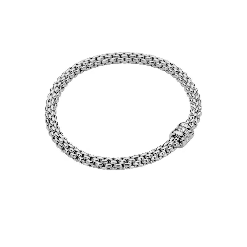 Fope - Solo 18K White Gold & Diamond Rondel Bracelet | Manfredi Jewels