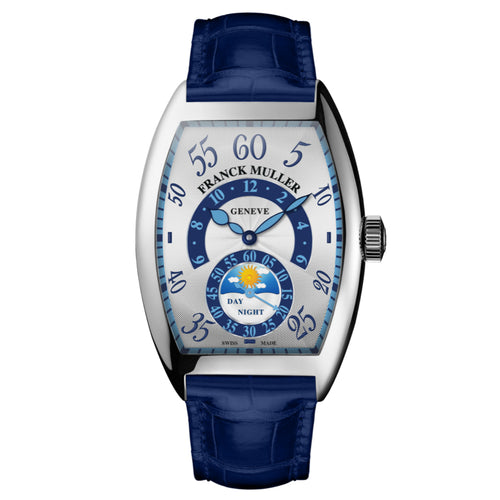 Franck Muller Watches - CINTRÈE CURVEX - 7880 RETROGRADE HOURS DAY & NIGHT BLUE | Manfredi Jewels