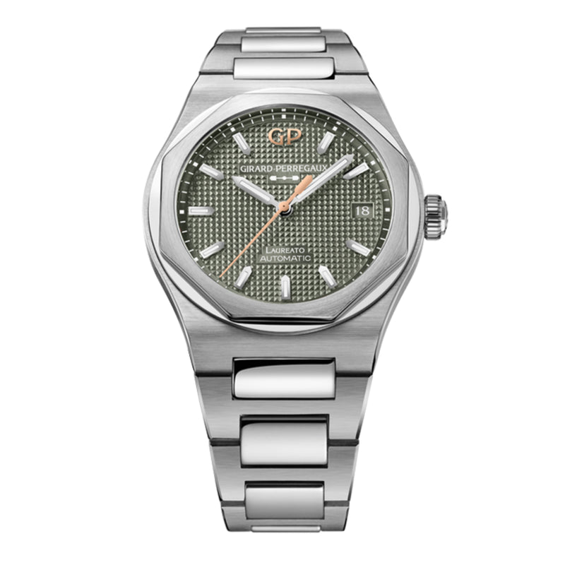 Girard-Perregaux New Watches - LAUREATO 38MM SAGE GREEN | Manfredi Jewels