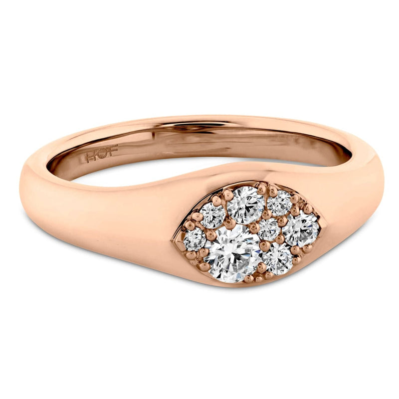 Hearts On Fire Jewelry - Tessa Navette Signet 18K Rose Gold Ring | Manfredi Jewels