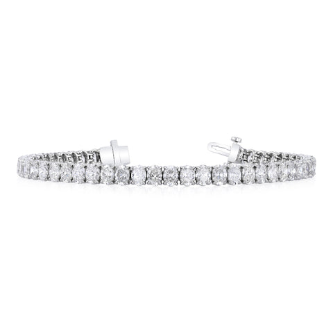 Oval Cut Platinum 12.25ct Diamond Tennis Bracelet