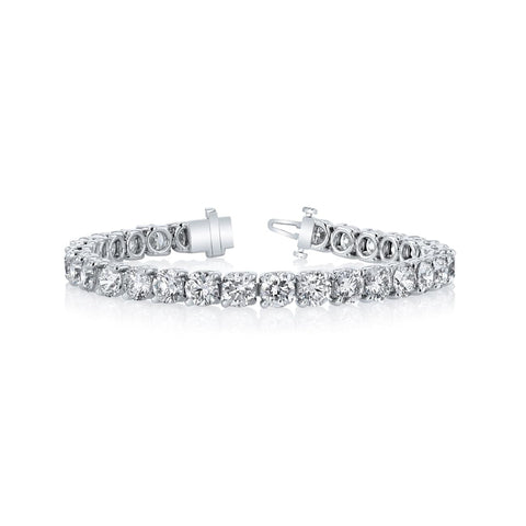 Round Cut 18K White Gold 4.58ct Diamond Tennis Bracelet