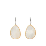 Marco Bicego Jewelry - Lunaria 18K Yellow Gold & Mother of Pearl Drop Earrings With Diamonds Medium | Manfredi Jewels