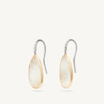 Marco Bicego Jewelry - Lunaria 18K Yellow Gold & Mother of Pearl Drop Earrings With Diamonds Medium | Manfredi Jewels