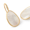 Marco Bicego Jewelry - Lunaria 18K Yellow Gold White Mother of Pearl & Diamond Pave French Wire Earrings | Manfredi Jewels