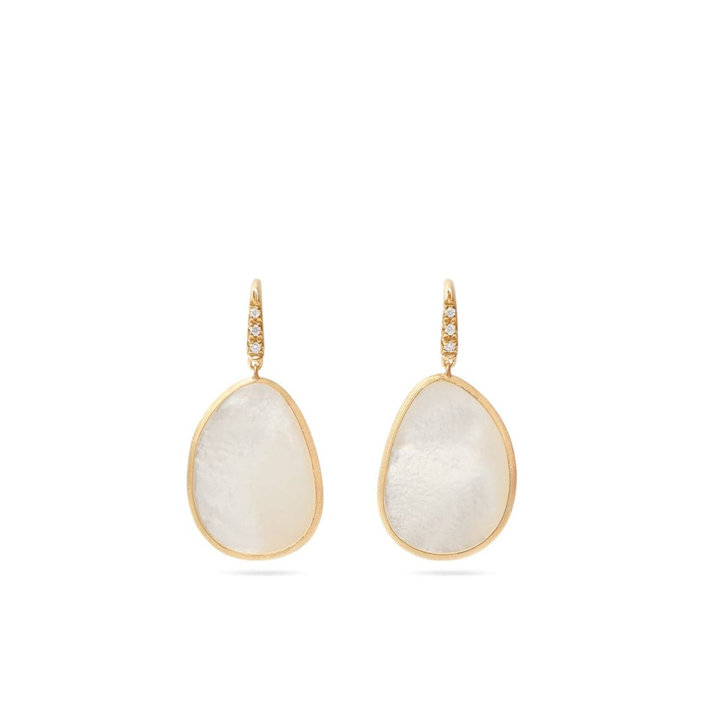 Marco Bicego Diamond Lunaria French Wire Earrings in 18K White Gold, Women's, Earrings Diamond Earrings