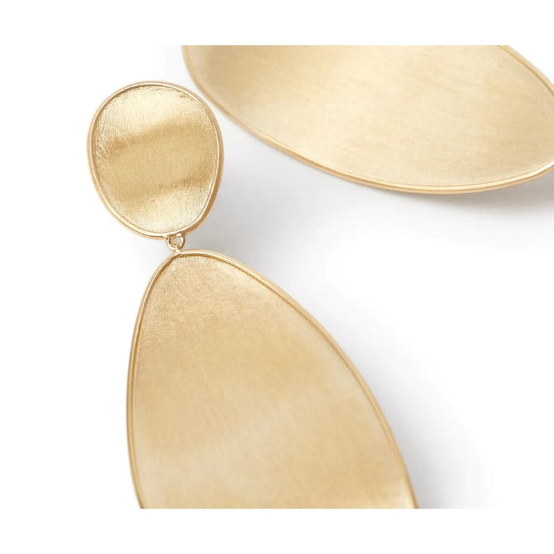 Marco Bicego Jewelry - Lunaria Collection Elongated Double 18K Yellow Gold Drop Earrings | Manfredi Jewels