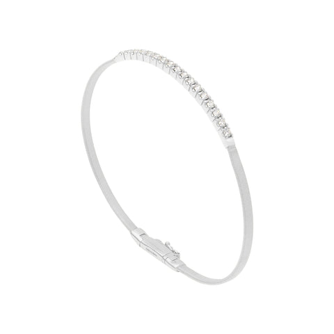 Masai 18K White Gold Small Stackable Bracelet With Diamond Bar