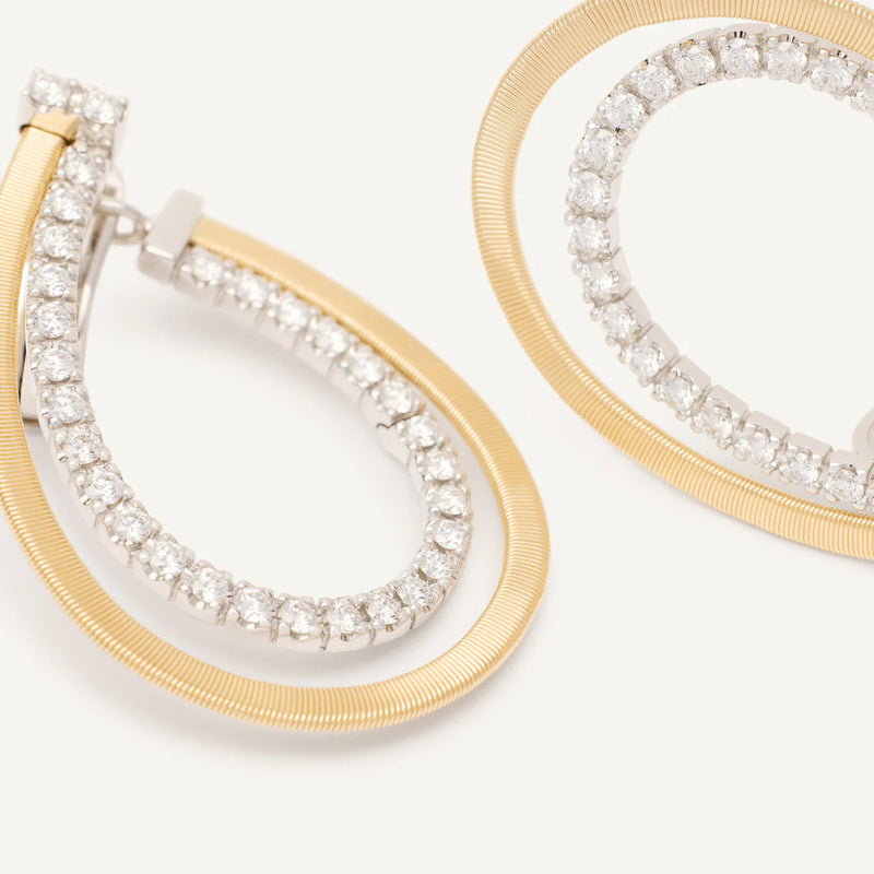 Marco Bicego - Masai 18K Yellow Gold Drop Earrings with Diamonds | Manfredi Jewels