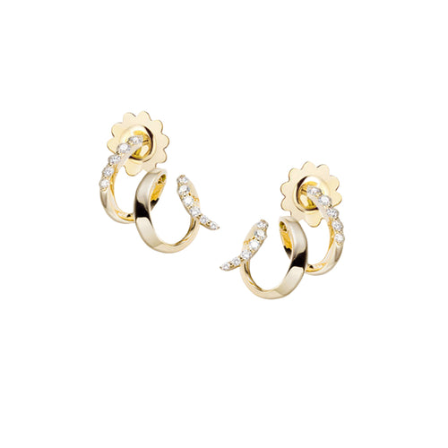 Mattioli Jewelry - Hiroko 18K Yellow Gold Diamond Twist Earrings | Manfredi Jewels