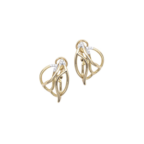 Mattioli Jewelry - Navettes 18K Yellow Gold Diamond Earrings | Manfredi Jewels