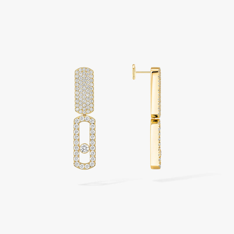 Messika Jewelry - Imperial 18K Yellow Gold Diamond Pavé Move LM Earrings | Manfredi Jewels