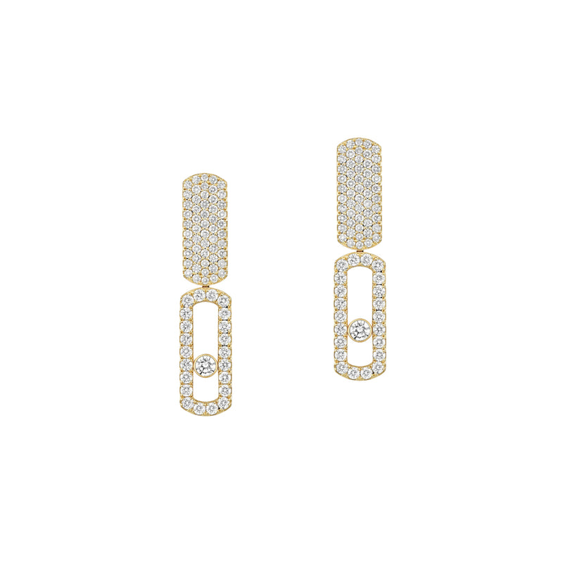 Messika Jewelry - Imperial 18K Yellow Gold Diamond Pavé Move LM Earrings | Manfredi Jewels