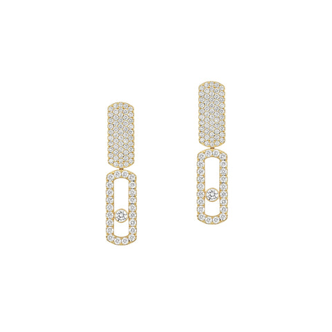 Imperial 18K Yellow Gold Diamond Pavé Move LM Earrings