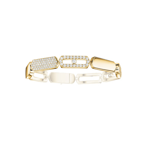 Imperial 18K Yellow Gold L Move Diamond Bracelet