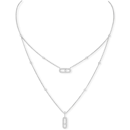 Messika Jewelry - Move Uno 18K White Gold 2 Rows Pavé | Manfredi Jewels