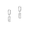 Messika Jewelry - Move Uno 18K White Gold Diamond Pavé Droop Hoop Earrings | Manfredi Jewels