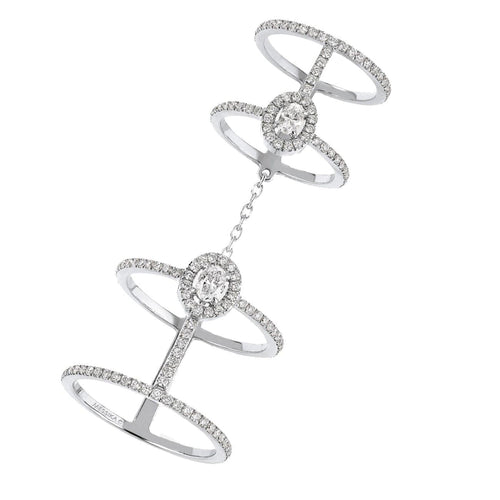 Messika Jewelry - RING DIAMOND WHITE GOLD GLAM’AZONE DOUBLE PAVÉ | Manfredi Jewels