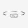 Messika Jewelry - So Move 18K White Gold Diamond Pavé Bangle Bracelet | Manfredi Jewels