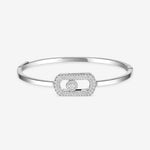 Messika Jewelry - So Move 18K White Gold Diamond Pavé Bangle Bracelet | Manfredi Jewels