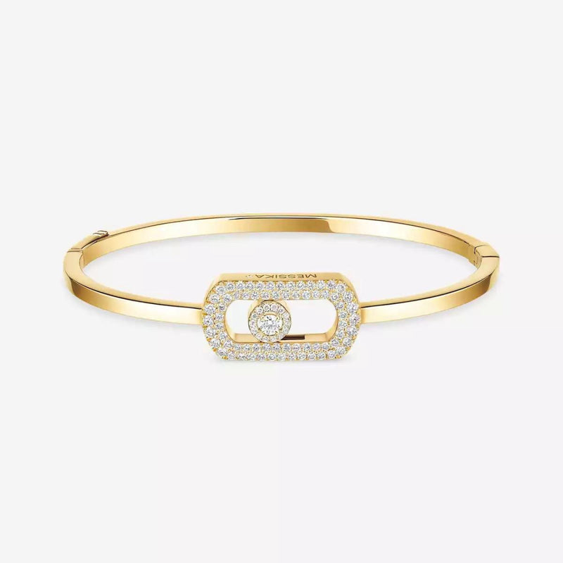 Messika Jewelry - So Move 18K Yellow Gold Diamond Pavé Bangle Bracelet | Manfredi Jewels