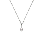 Mikimoto Jewelry - 18K White Gold Cultured Pearl Diamond Pendant | Manfredi Jewels