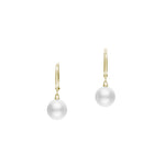 Mikimoto Jewelry - Morning Dew 18K Yellow Gold White South Sea Pearl Earrings | Manfredi Jewels