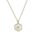 Miseno Jewelry - Baia Sommersa 18K Yellow Gold Diamonds & Mother of Pearl Long Pendant Necklace | Manfredi Jewels