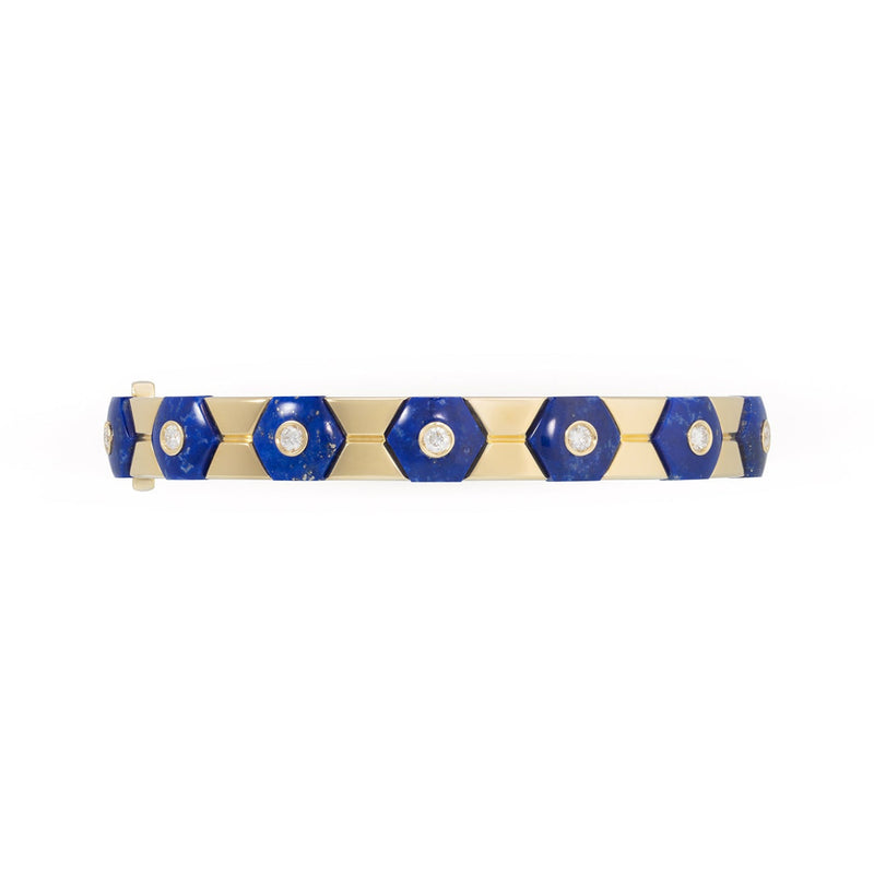 Miseno Jewelry - Baia Sommersa 18K Yellow Gold Lapis & Diamond Bangle Bracelet | Manfredi Jewels