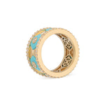 Miseno Jewelry - Baia Sommersa 18K Yellow Gold Turquoise & Diamond Band Ring | Manfredi Jewels